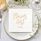 フラワーガール イエロー ゴールド ホワイト ウェディング 箔ナプキン