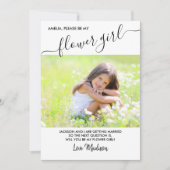 フラワーガール エレガント スクリプト フォト プロポーズ カード (正面)