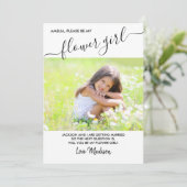 フラワーガール エレガント スクリプト フォト プロポーズ カード (スタンド正面)
