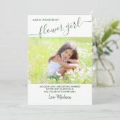 フラワーガール　グリーン＆ホワイト　フォト　プロポーズ　カード 招待状 (スタンド正面)