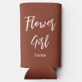 フラワーガール テラコッタ ブラウン ウェディング スリム缶クーラー (裏面)