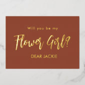 フラワーガール テラコッタ 伴娘 提案カード 箔招待状 (正面)