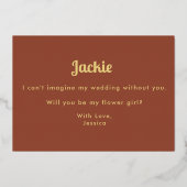 フラワーガール テラコッタ 伴娘 提案カード 箔招待状 (裏面)
