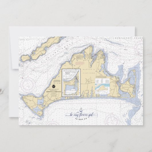 フラワーガール　ノーティカル　ウェディング　|　マーサズ・ヴィニヤード 招待状 (裏面)