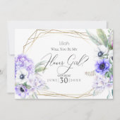 フラワーガール | バイオレット アネモネ フラワーズ 招待状 (正面)