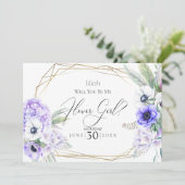 フラワーガール | バイオレット アネモネ フラワーズ 招待状 (スタンド正面)