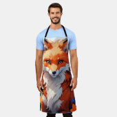 フラワーキツネ エプロン (着用した状態)