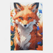 フラワーキツネ キッチンタオル (縦)