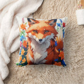 フラワーキツネ クッション (ブランケット)