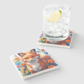 フラワーキツネ ストーンコースター (横)