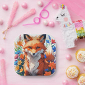 フラワーキツネ ペーパープレート (パーティー)