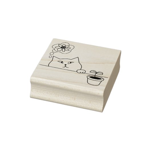 フラワーキャットアートスタンプ ラバースタンプ (スタンプ)