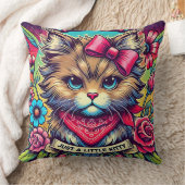 🐱 フラワーキャットクッションカバー おしゃれなインテリアギフト 🌸✨ クッション (ブランケット)