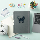 フラワーキャットブルーデイジー猫 シール (iPadカバー)
