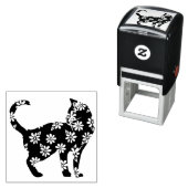フラワーキャットブルーデイジー猫 セルフインキングスタンプ (インサイチュ)