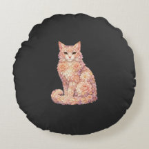 フラワーキャット枕 かわいいボホーインテリア雑貨