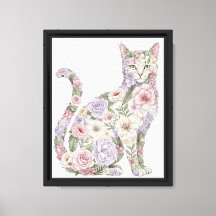 フラワーキャット水彩画