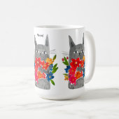 フラワーキャット コーヒーマグカップ (正面右)
