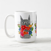 フラワーキャット コーヒーマグカップ (左)
