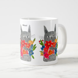 フラワーキャット ジャンボコーヒーマグカップ