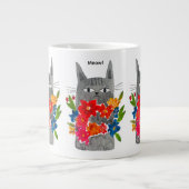 フラワーキャット ジャンボコーヒーマグカップ (正面)