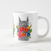 フラワーキャット ジャンボコーヒーマグカップ (右)