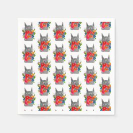 フラワーキャット スタンダードカクテルナプキン