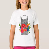 フラワーキャット Tシャツ (正面)