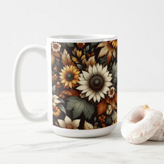 フラワーキュートフローラカップ🌻コーヒーマグ15oz コーヒーマグカップ (ドーナツ)
