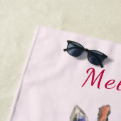 フラワーキリンビーチタオルギフト名前をカスタムする ビーチタオル (インサイチュ)