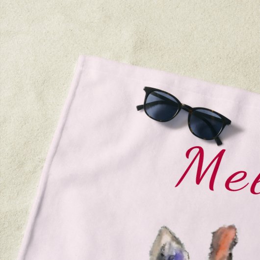 フラワーキリンビーチタオルギフト名前をカスタムする ビーチタオル (インサイチュ)