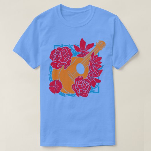 フラワーギター Tシャツ (デザイン正面)
