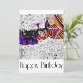 フラワークイーンハッピーバースデーカード サンキューカード (スタンド正面)