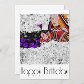 フラワークイーンハッピーバースデーカード サンキューカード (正面/裏面)