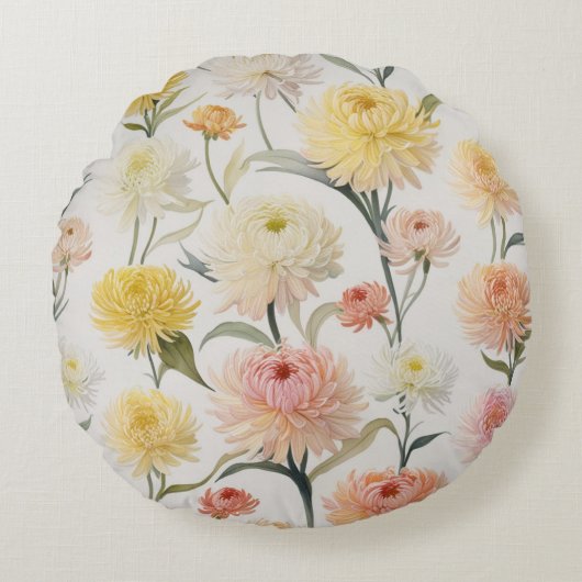 フラワークッション枕 ラウンドクッション (正面)