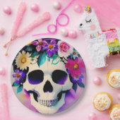 フラワークラウンに微笑むボホースカル ペーパープレート (パーティー)