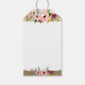 フラワークラウングリッターブライダルシャワーサンキューバラ ギフトタグ (裏面)