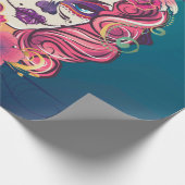 フラワークラウンスカルの砂糖ポートレート ラッピングペーパー (角)