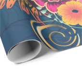 フラワークラウンスカルの砂糖ポートレート ラッピングペーパー (ロールコーナー)