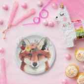 フラワークラウンフォレスターキツネ ペーパープレート (パーティー)