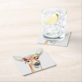 フラワークラウンフォレスターシカ スクエアペーパーコースター (インサイチュ)