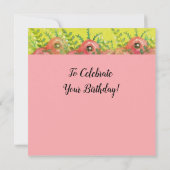 フラワークラウンフラット誕生日カード付きタキシード猫 (裏面)