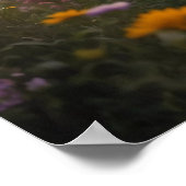 フラワークラウン付きカラフルハイランド牛 ポスター (角)