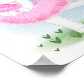 フラワークラウン付きキュートなユニコーンバレリーナ ポスター (角)