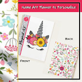 フラワークラウン付きマジカルAFグリッターユニコーン プランナー手帳