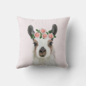 フラワークラウン付き美しいフワフワのラマ クッション (裏面)