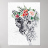 フラワークラウン動物の白黒レオ ポスター (正面)