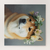 フラワークラウン柴犬 ジグソーパズル (横)