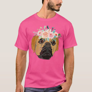 フラワークラウン犬のオーナーフローラ犬はパグル Tシャツ