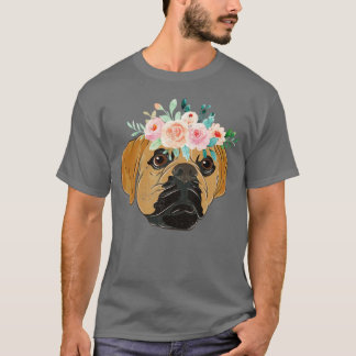 フラワークラウン犬のオーナーフローラ犬はパグル Tシャツ